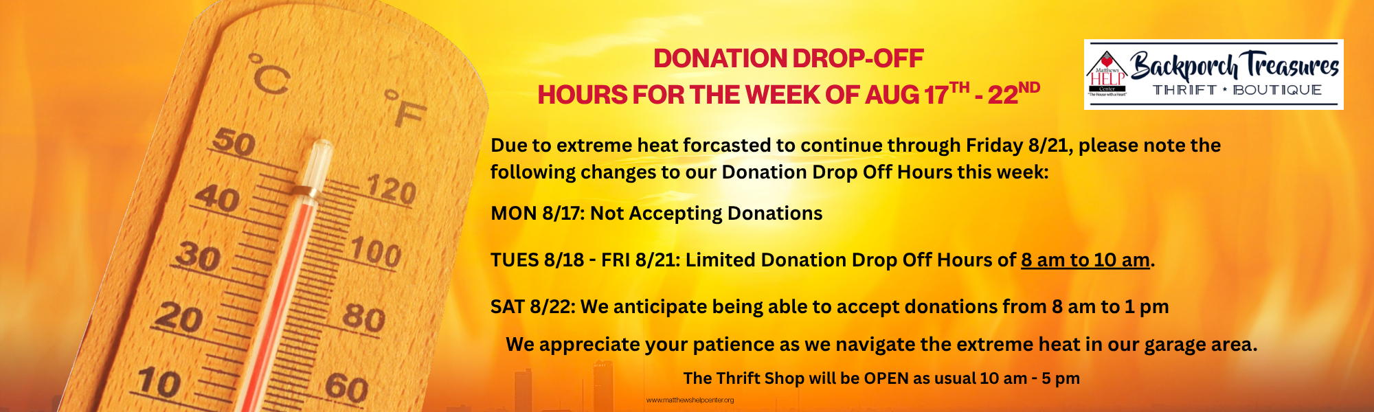 Copy of Donation Hours 8-17 to 8-22